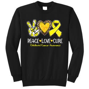 Childhood Cancer Awareness Love Cure Yellow Ribbon Sweatshirt