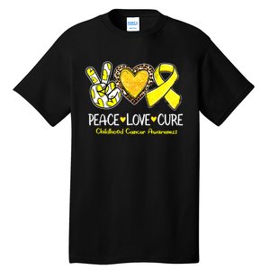 Childhood Cancer Awareness Love Cure Yellow Ribbon Tall T-Shirt