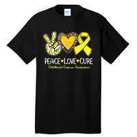 Childhood Cancer Awareness Love Cure Yellow Ribbon Tall T-Shirt