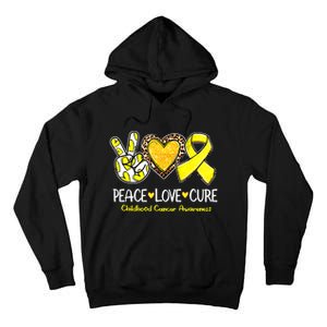 Childhood Cancer Awareness Love Cure Yellow Ribbon Tall Hoodie