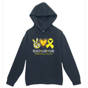 Childhood Cancer Awareness Love Cure Yellow Ribbon Urban Pullover Hoodie