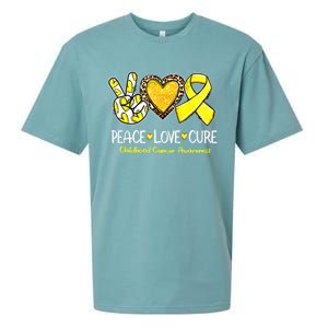 Childhood Cancer Awareness Love Cure Yellow Ribbon Sueded Cloud Jersey T-Shirt