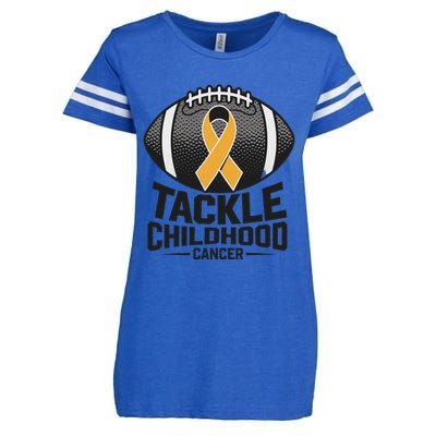 Childhood Cancer Awareness Tackle Childhood Cancer Football Gift Enza Ladies Jersey Football T-Shirt