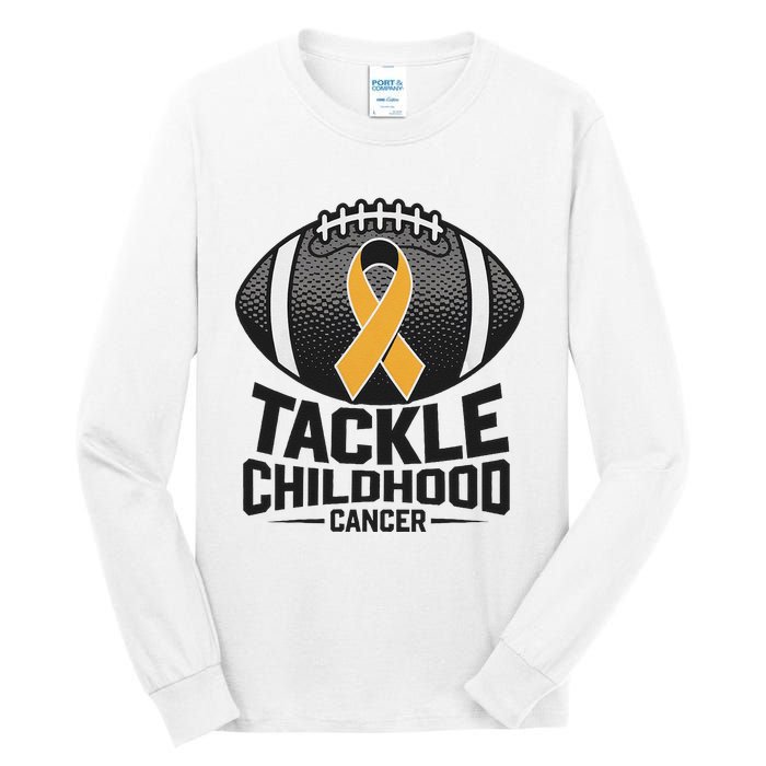 Childhood Cancer Awareness Tackle Childhood Cancer Football Gift Tall Long Sleeve T-Shirt