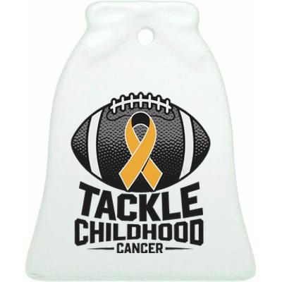 Childhood Cancer Awareness Tackle Childhood Cancer Football Gift Ceramic Bell Ornament