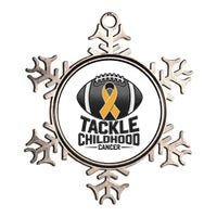 Childhood Cancer Awareness Tackle Childhood Cancer Football Gift Metallic Star Ornament