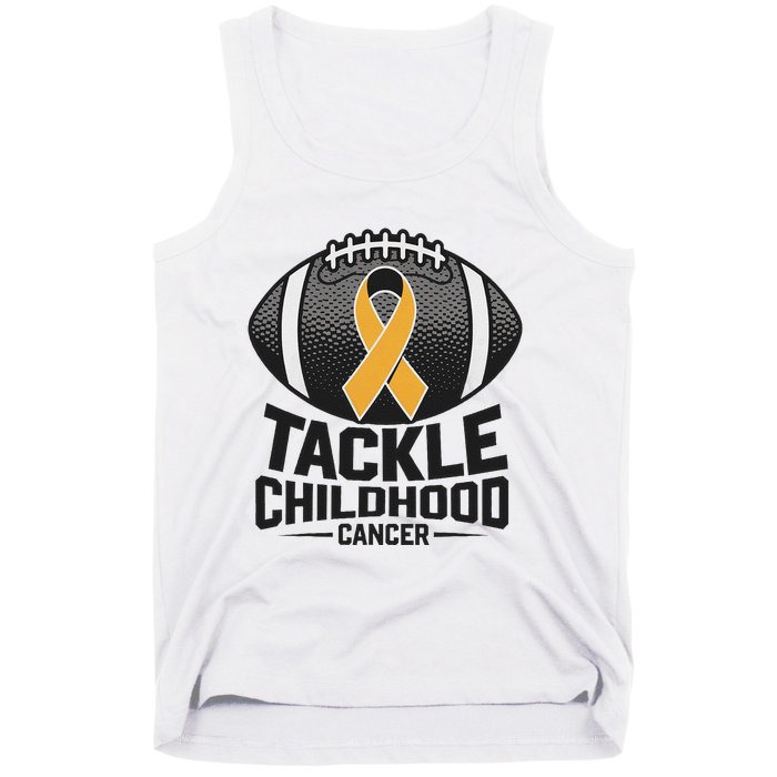 Childhood Cancer Awareness Tackle Childhood Cancer Football Gift Tank Top