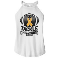 Childhood Cancer Awareness Tackle Childhood Cancer Football Gift Women’s Perfect Tri Rocker Tank