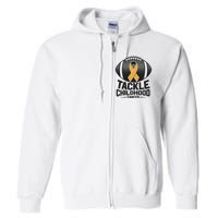 Childhood Cancer Awareness Tackle Childhood Cancer Football Gift Full Zip Hoodie