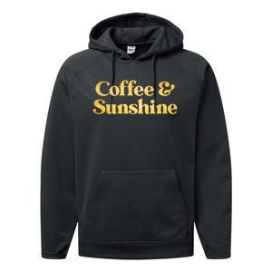 Cute Coffee And Sunshine Performance Fleece Hoodie