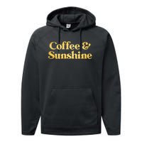 Cute Coffee And Sunshine Performance Fleece Hoodie