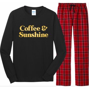 Cute Coffee And Sunshine Long Sleeve Pajama Set