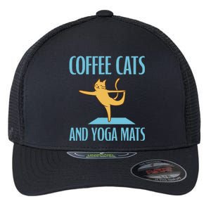 Coffee Cats And Yoga Mats Relaxation Meditation Flexfit Unipanel Trucker Cap