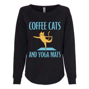 Coffee Cats And Yoga Mats Relaxation Meditation Womens California Wash Sweatshirt