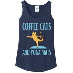 Coffee Cats And Yoga Mats Relaxation Meditation Ladies Essential Tank