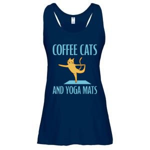 Coffee Cats And Yoga Mats Relaxation Meditation Ladies Essential Flowy Tank