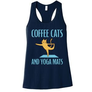 Coffee Cats And Yoga Mats Relaxation Meditation Women's Racerback Tank