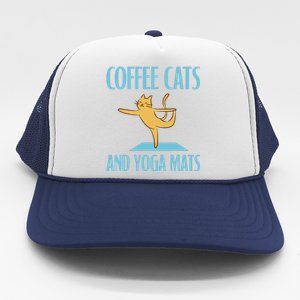 Coffee Cats And Yoga Mats Relaxation Meditation Trucker Hat