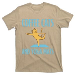 Coffee Cats And Yoga Mats Relaxation Meditation T-Shirt