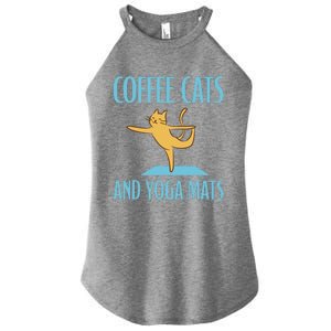 Coffee Cats And Yoga Mats Relaxation Meditation Women's Perfect Tri Rocker Tank