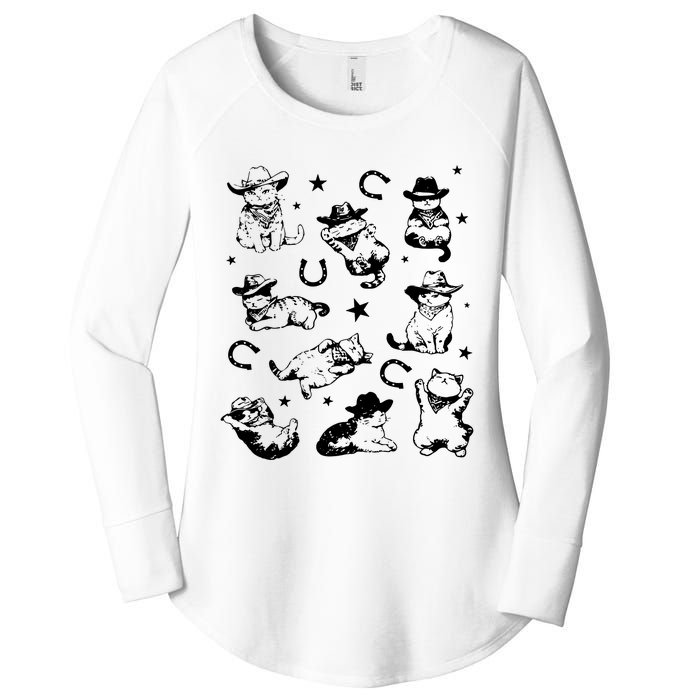 Cowboy Cats And Kittens Western Cowboy Vintage Women's Perfect Tri Tunic Long Sleeve Shirt