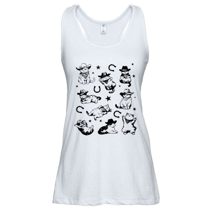 Cowboy Cats And Kittens Western Cowboy Vintage Ladies Essential Flowy Tank