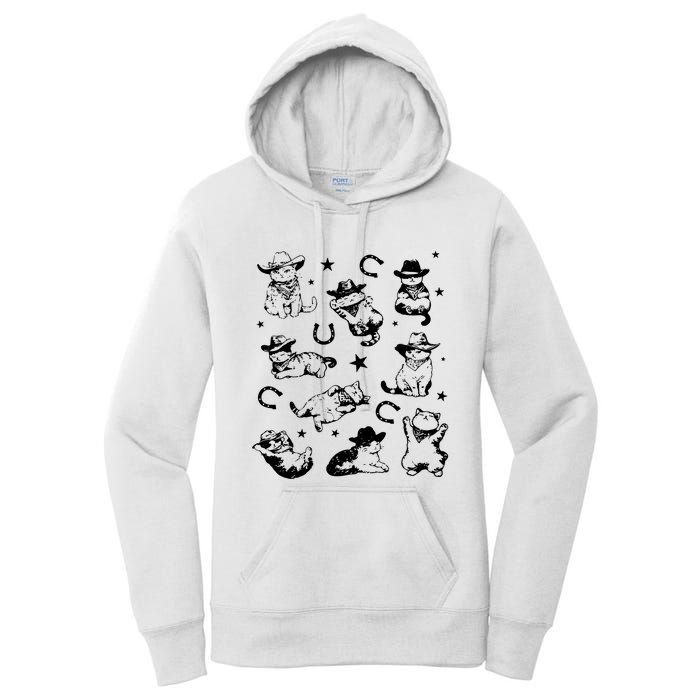 Cowboy Cats And Kittens Western Cowboy Vintage Women's Pullover Hoodie