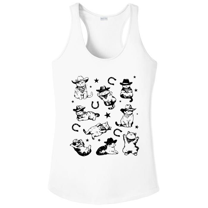 Cowboy Cats And Kittens Western Cowboy Vintage Ladies PosiCharge Competitor Racerback Tank