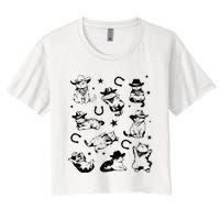 Cowboy Cats And Kittens Western Cowboy Vintage Women's Crop Top Tee