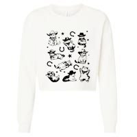 Cowboy Cats And Kittens Western Cowboy Vintage Cropped Pullover Crew