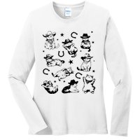 Cowboy Cats And Kittens Western Cowboy Vintage Ladies Long Sleeve Shirt