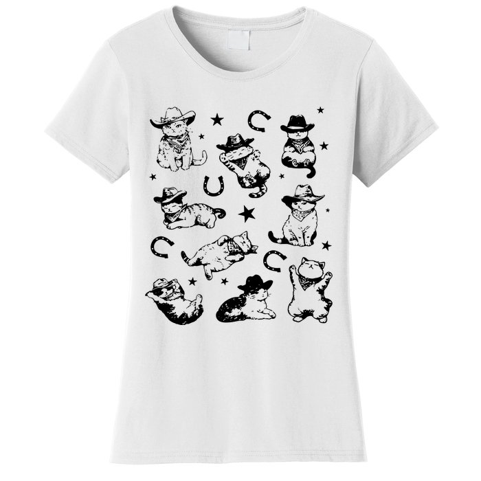 Cowboy Cats And Kittens Western Cowboy Vintage Women's T-Shirt