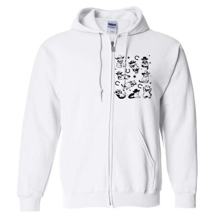 Cowboy Cats And Kittens Western Cowboy Vintage Full Zip Hoodie