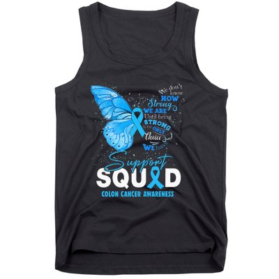 Colon Cancer Awareness Support Aquad Butterfly Tank Top