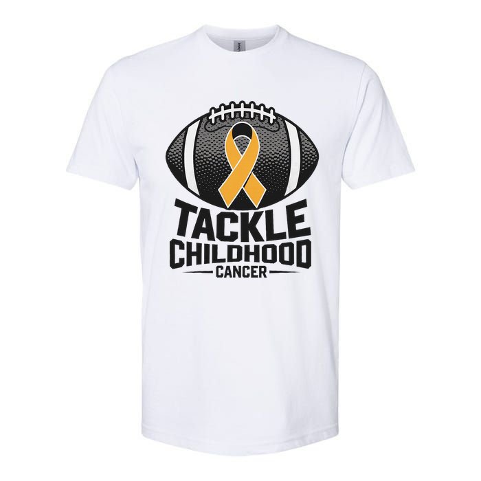 Childhood Cancer Awareness Tackle Childhood Cancer Football Softstyle CVC T-Shirt