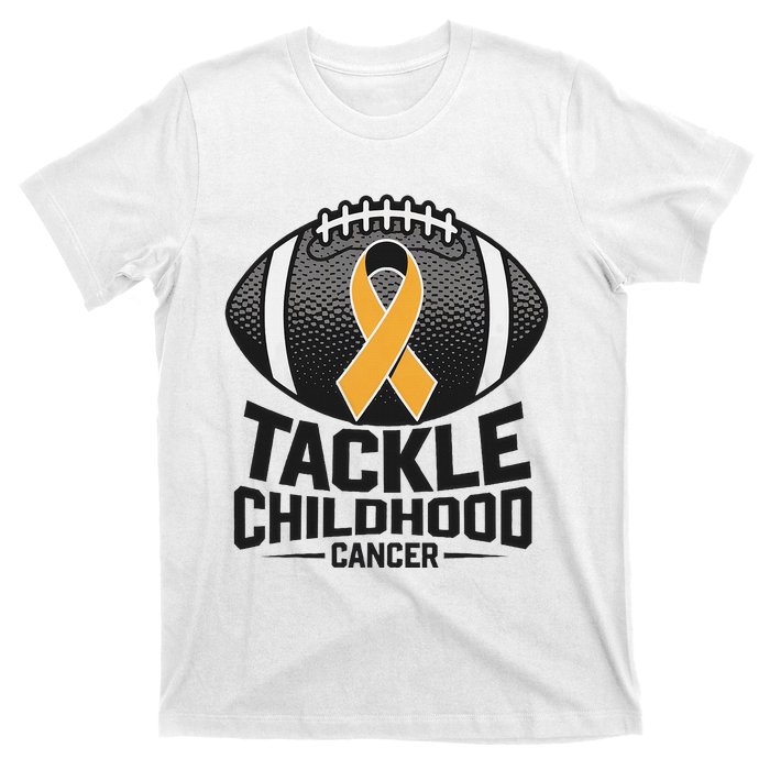 Childhood Cancer Awareness Tackle Childhood Cancer Football T-Shirt