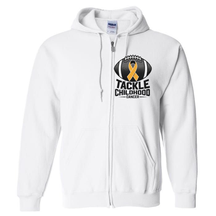 Childhood Cancer Awareness Tackle Childhood Cancer Football Full Zip Hoodie