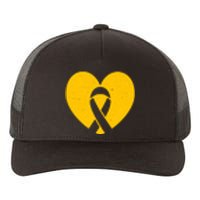 Childhood Cancer Awareness Heart Ribbon Pocket Yupoong Adult 5-Panel Trucker Hat