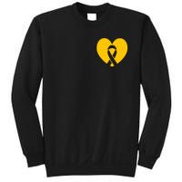 Childhood Cancer Awareness Heart Ribbon Pocket Sweatshirt