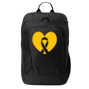 Childhood Cancer Awareness Heart Ribbon Pocket City Backpack