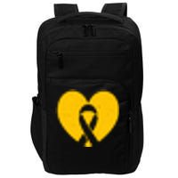 Childhood Cancer Awareness Heart Ribbon Pocket Impact Tech Backpack