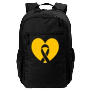 Childhood Cancer Awareness Heart Ribbon Pocket Daily Commute Backpack