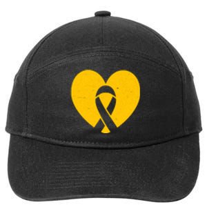 Childhood Cancer Awareness Heart Ribbon Pocket 7-Panel Snapback Hat