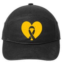 Childhood Cancer Awareness Heart Ribbon Pocket 7-Panel Snapback Hat