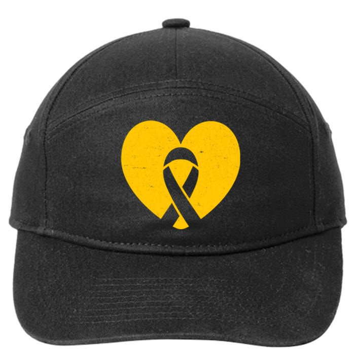 Childhood Cancer Awareness Heart Ribbon Pocket 7-Panel Snapback Hat