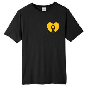 Childhood Cancer Awareness Heart Ribbon Pocket Tall Fusion ChromaSoft Performance T-Shirt