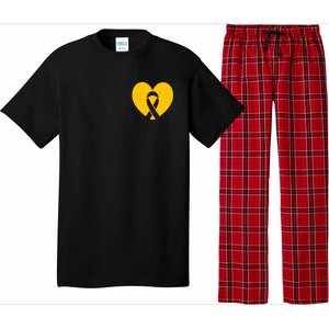 Childhood Cancer Awareness Heart Ribbon Pocket Pajama Set