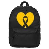 Childhood Cancer Awareness Heart Ribbon Pocket 16 in Basic Backpack