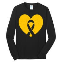 Childhood Cancer Awareness Heart Ribbon Pocket Tall Long Sleeve T-Shirt