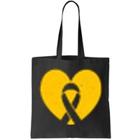 Childhood Cancer Awareness Heart Ribbon Pocket Tote Bag